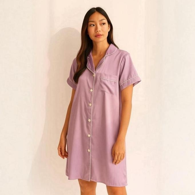 Daster Piyama Wanita / Sleep Dress /Satin Premium Ellie Dewasa