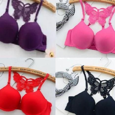 Bra Kupu Kupu / Bh Kupu-Kupu Tali Rajut Di Belakang  Bayar Di Tempat Cod Wanita Bh Busa