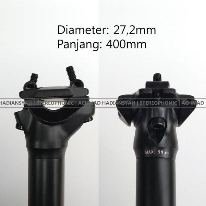 Seatpost United 27.2Mm Panjang 400Mm Seatpost 27.2 Seatpost 27,2 Hitam