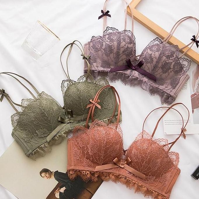 [Best Seller] Bra Push Up Busa Wanita Sweety Renda Pita Motif Daun Bra Seamless 9030
