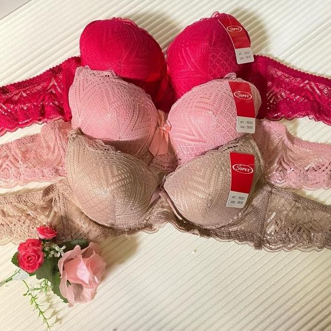 Bra Bh Set Cd Sorex Wanita Setelan Celana Dalam K99201 Cup B Ada Kawat Berbusa Kait 3 34-38