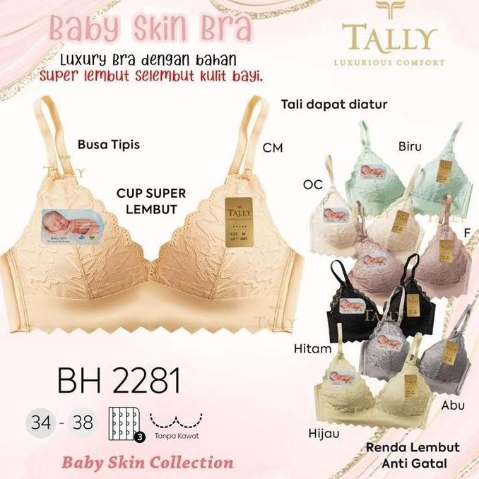 Bh Tally 2281 Baby Skin Bra Luxury Bra Busa Tipis Tanpa Kawat