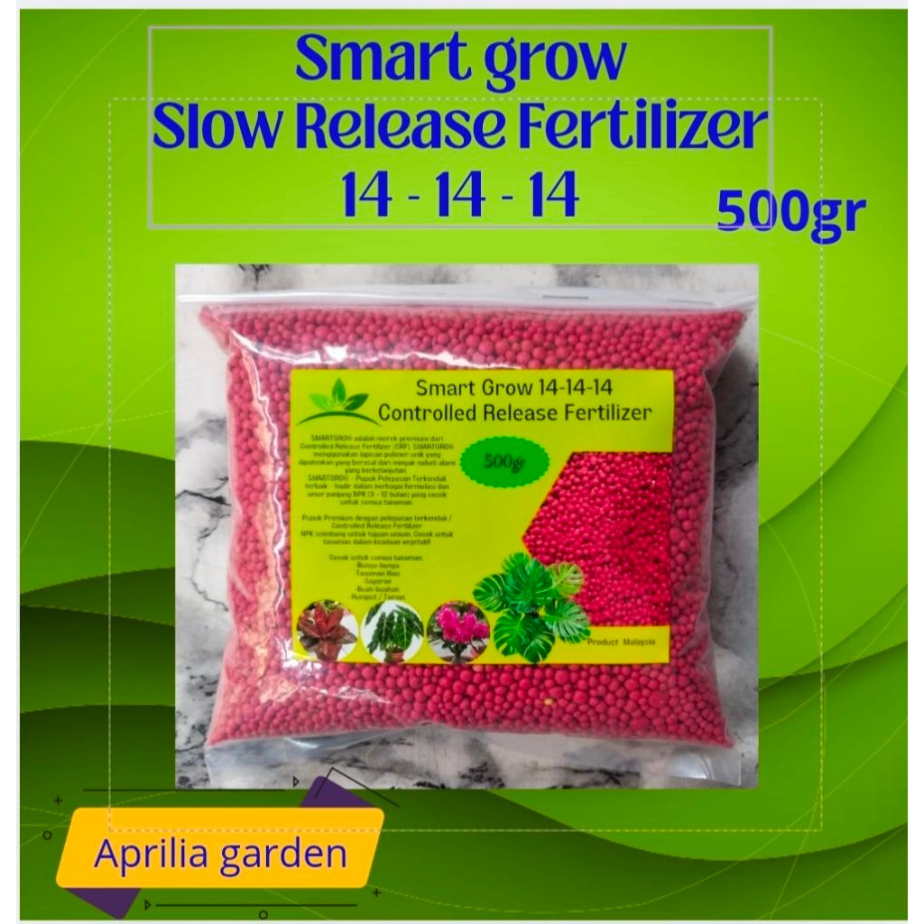 Pupuk Slow Release Merah 14-14-14  @ 500gr Sejenis Dekastar  Pupuk  Aglonema,Philodendron dll