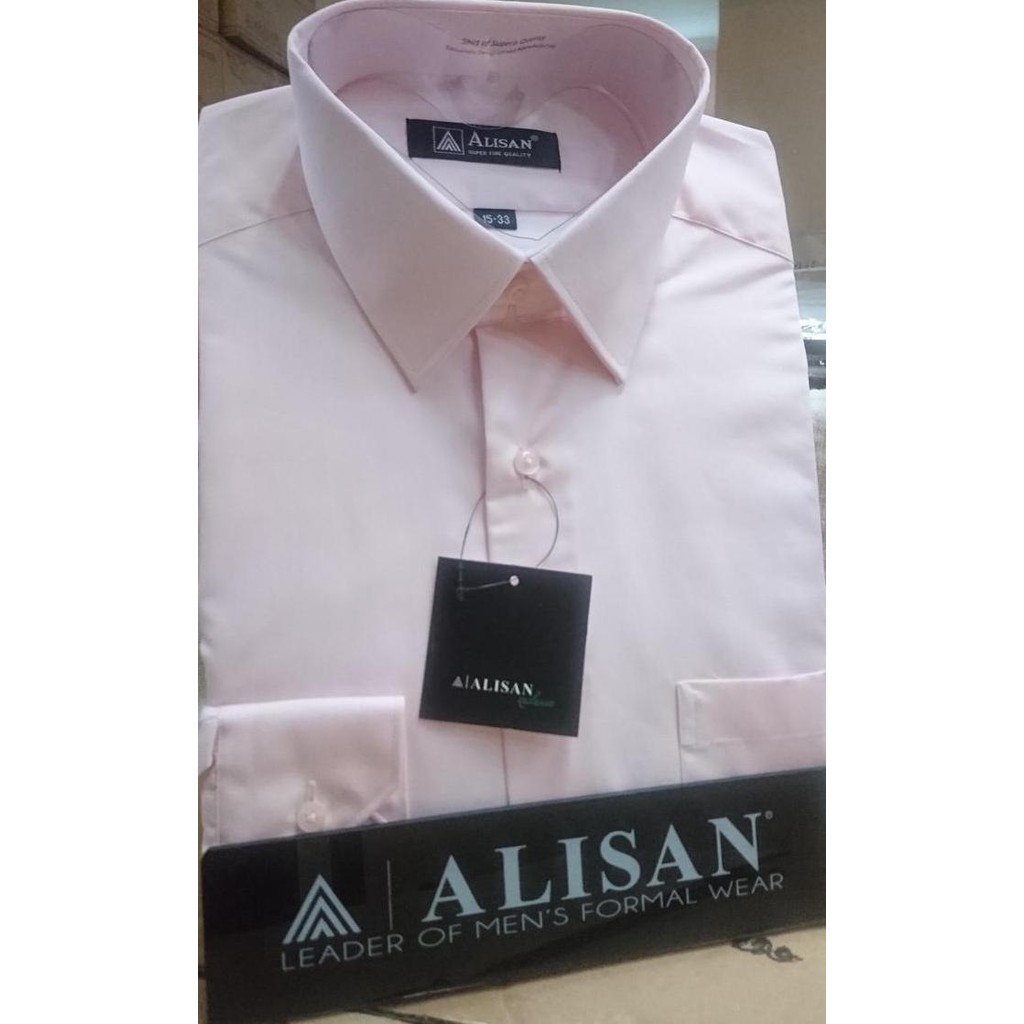 DS152 }} ALISAN Kemeja Polos Reguler Lengan Panjang //PINK//