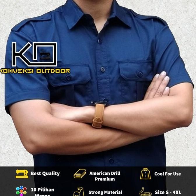 DT30 >> KEMEJA PDL LAPANGAN LENGAN PENDEK OUTDOOR Kantor Cargo PNS PDH Navy