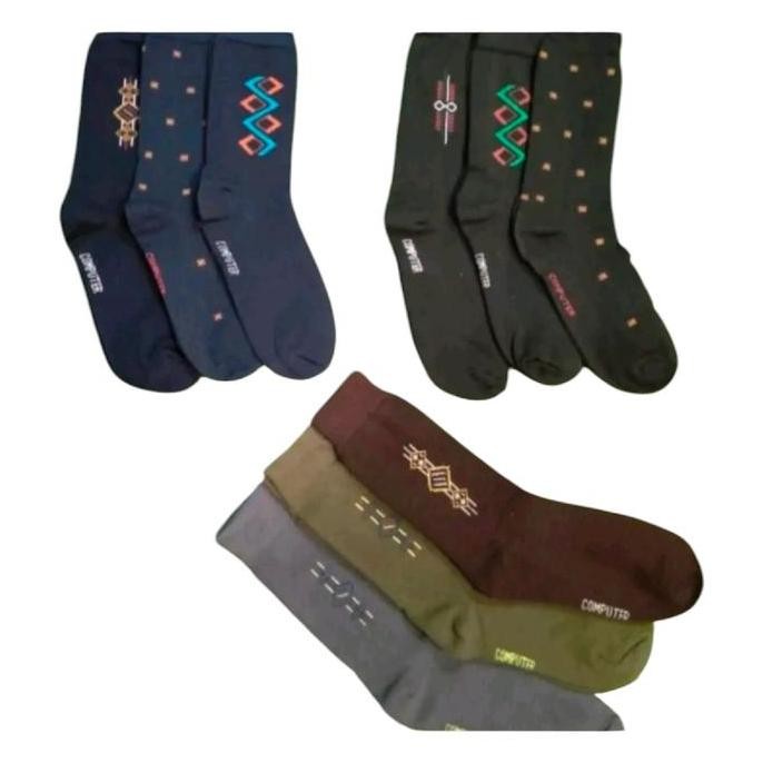 DF385>> 6pasang Kaos kaki kerja pria dewasa Kaos kaki panjang kantor formal nyaman dan menyerap keri