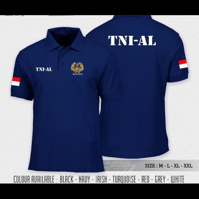 DV158 - Kaos Polo Shir Baju Kerah Distro TNi AL tentara polos custom indonesia