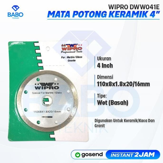 WIPRO 4" DWW041E BATU MATA POTONG KERAMIK / GRANITE DIAMOND WHEEL