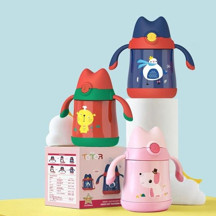 BOTOL MINUM ANAK KARAKTER X&W J-2225 STAINLESS STEEL 350ML