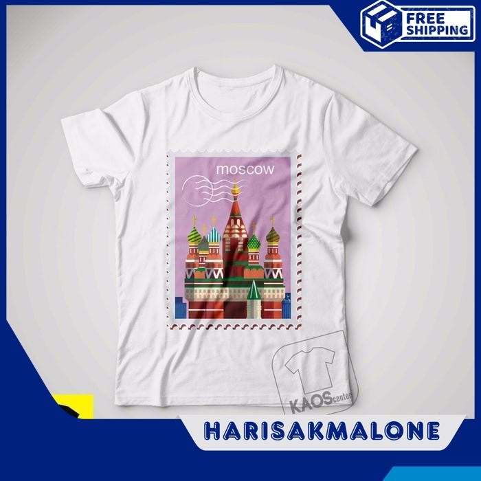 TERBARU KAOS TSHIRT BAJU COMBED 30S DISTRO MOSCOW RUSSIA RUSIA MURAH OBRAL OLEH OLEH POLOS CUSTOM PE