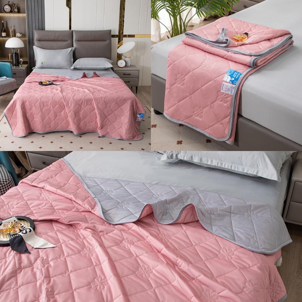 Bedcover Selimut Tidur Halus Bermotif Elegant Polos/Aesthetic Selimut Saja