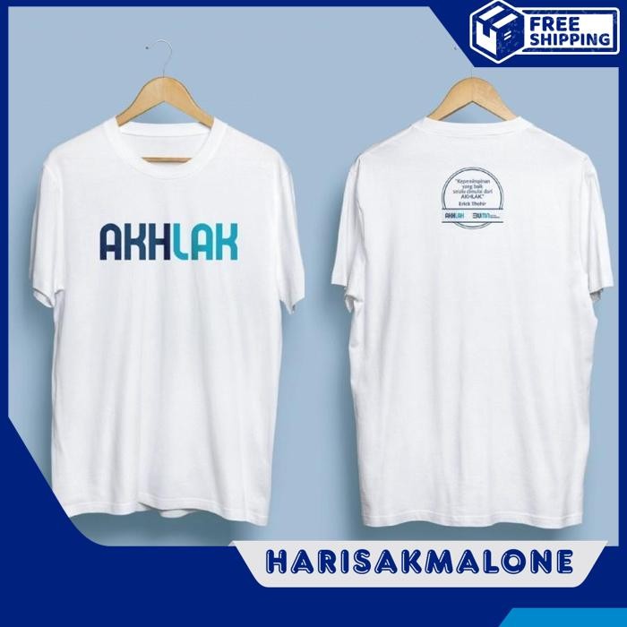 TERMURAH KAOS TSHIRT BAJU OBRAL MURAH DISTRO AKHLAK DEPAN BELAKANG AMANAH KOMPETEN HARMONIS MERCHAND