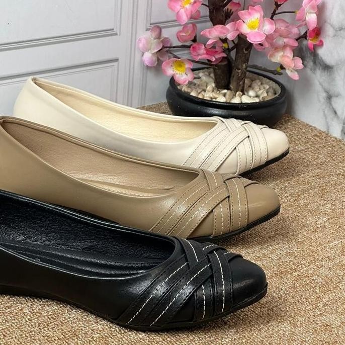 Promo Flat Shoes Wanita Slip On Bahan Sintetis Premium FR-08 Gravici Sepatu Kerja Cewek sepatu  kerj