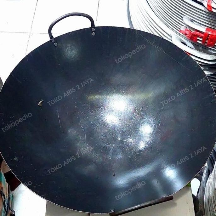 Wajan Baja Tebal | Kuali Baja Hitam Tebal 48 Cm