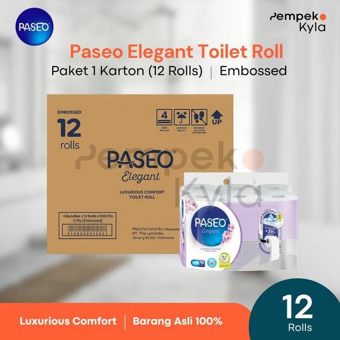 Tissue Paseo Bathroom 1 karton  isi 12 rolls/ tissue toilet paseo 1 karton isi 12 rolls