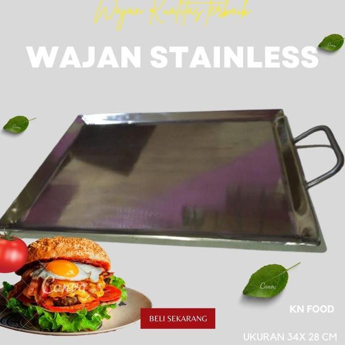 Wajan Stainless - Wajan Penggorengan Kebab,Burger Sosis Bakar
