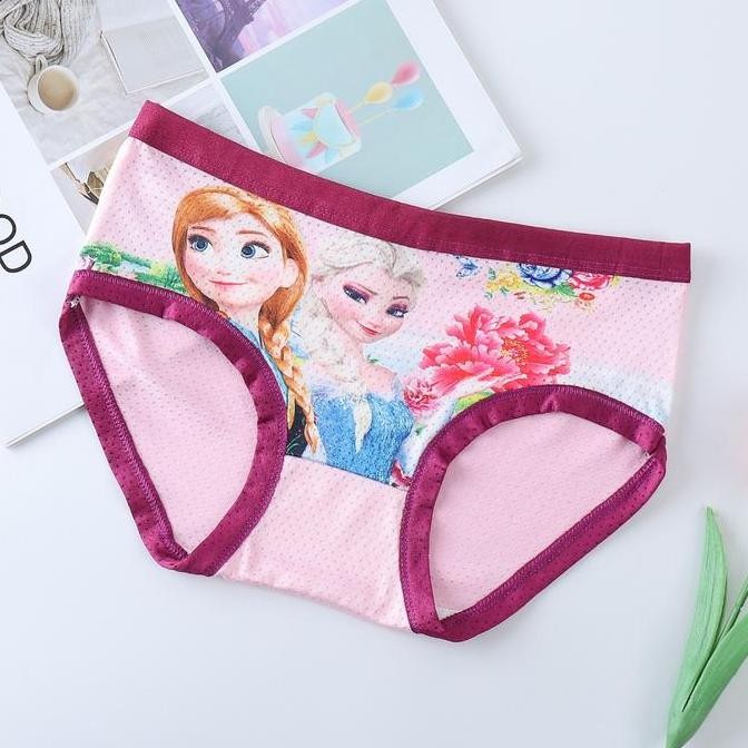 MoodStyle // CD1348 Celana Dalam (SATUAN / 1PC) Segitiga Motif Kartun Cantik Frozen Elsa Anna Lucu A