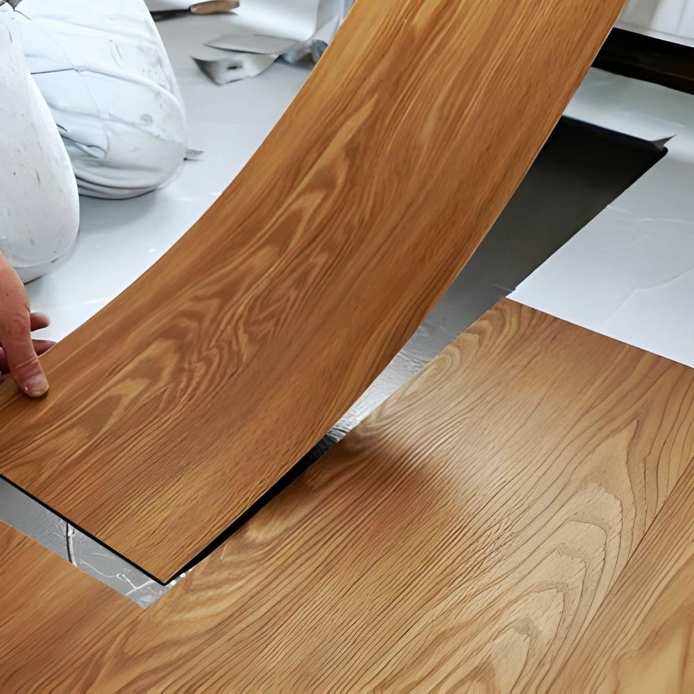 Paket Vinyl Ubin Lantai 1 Dus Vinyl Stiker Lantai Motif Kayu Bahan Pvc Lem Kuat