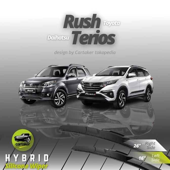 TERMURAH - Wiper Frameless Rush / Terios Karet Kaca Mobil Silicon Premium Hybrid