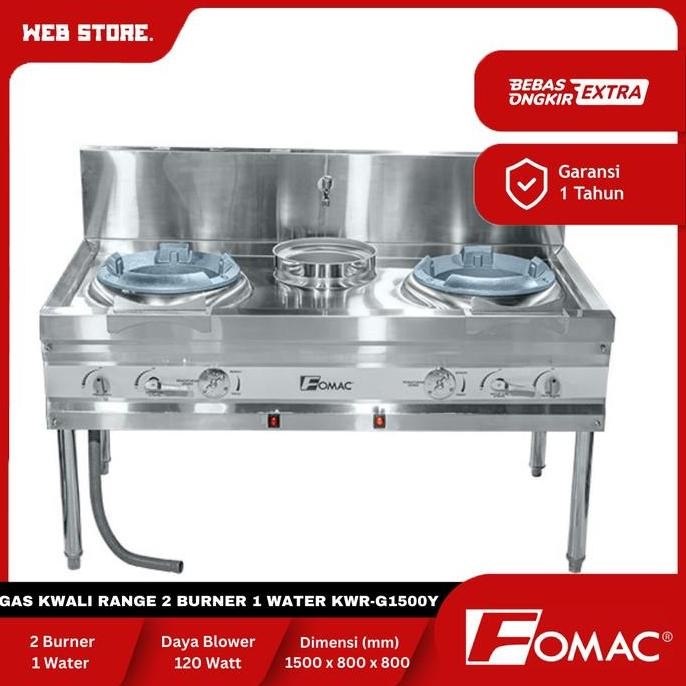 BELLYARD Gas Kwali Range 2 Burner 1 Water FOMAC KWR-G1500Y