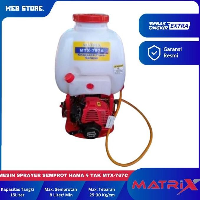 BELLYARD Mesin Sprayer Semprot Hama 15L 4 Tak MTX-767C Power Sprayer Engine Semprotan 4Tak MTX-767C 