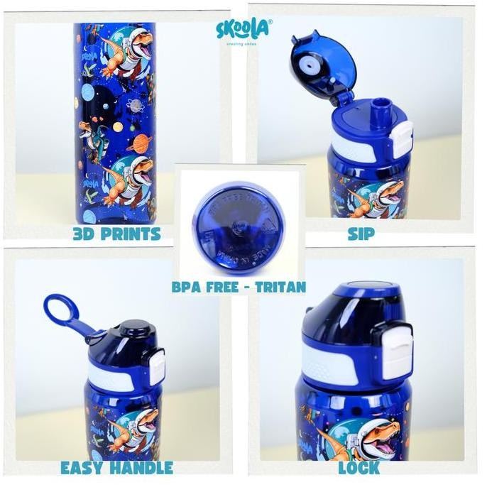 Skoola Botol Air Minum Anak Tritan Perempuan Laki-Laki Unicorn Cars - Tribottle