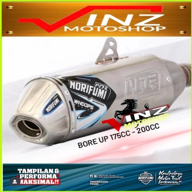 KNALPOT NORIFUMI WHOOPS GTR BORE UP KOMPETISI KLX CRF 150 WR 155 ORI