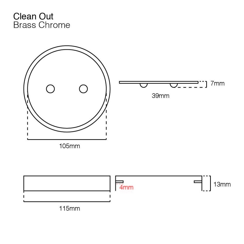 VONE Clean Out 2" 2.5" 3" 4" Inch Tutup Pipa Kontrol Brass Chrome