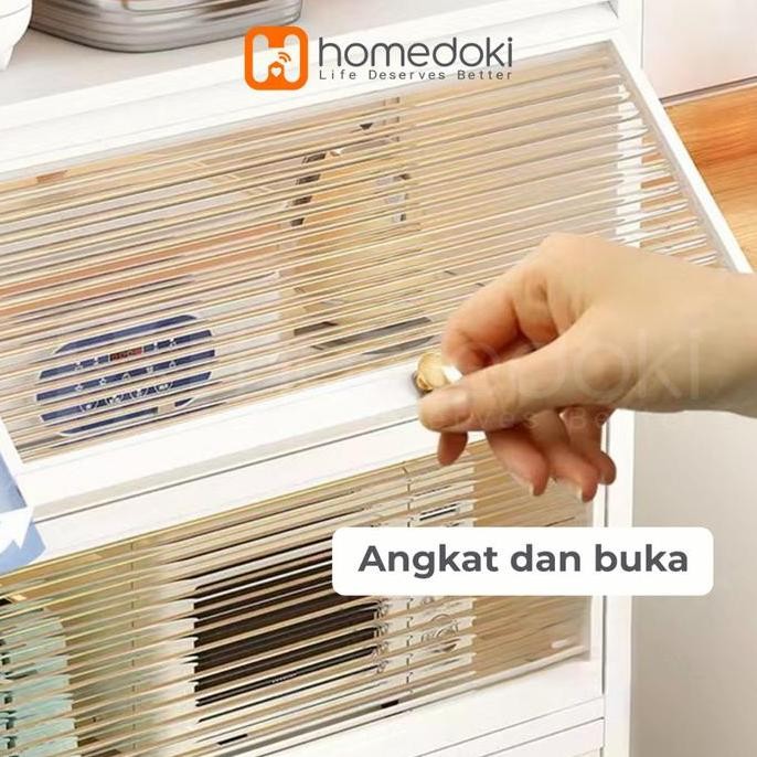 Homedoki Rak Piring Tertutup / Rak Dapur / Rak Serbaguna 5 Susun
