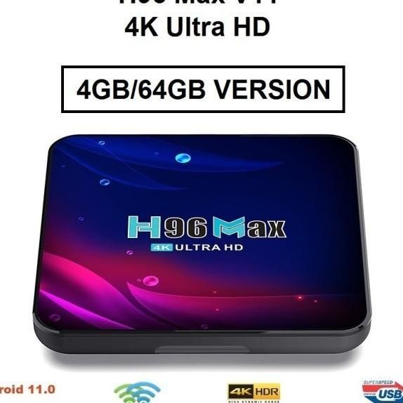 H96 Max V11 Android 11 Smart Tv Box 4K Uhd Ram 4Gb Rom 64Gb