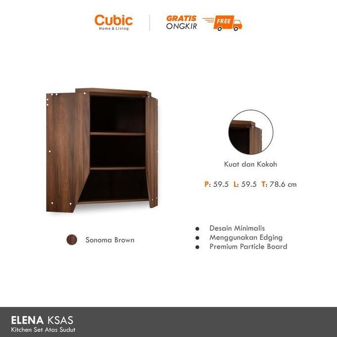 Cubic Kitchen Set Sudut Minimalis / Rak Atas Lemari Dapur / ELENA KSAS