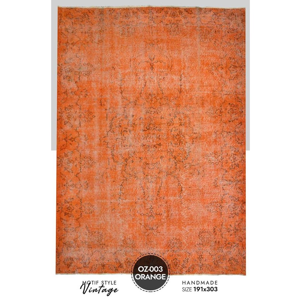 Karpet Handmade Turki Tebal Overdyed Orange 191x303