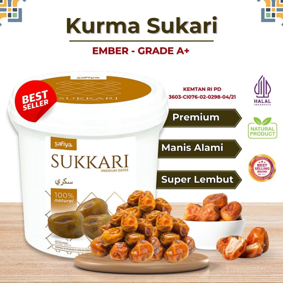 Kurma Sukari Ember 850 Gram Safiya Kurma Raja
