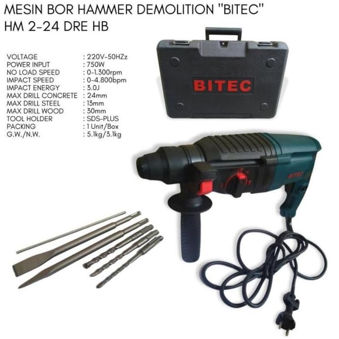NANSO- Bor Rotary Hammer Bitec HM 2-24 DRE-HB