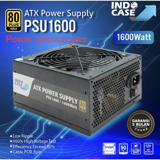 PSU1600 POWER SUPPLY PSU 1600W 80+ GOLD MINER MINING BITCOIN GAMING Murah