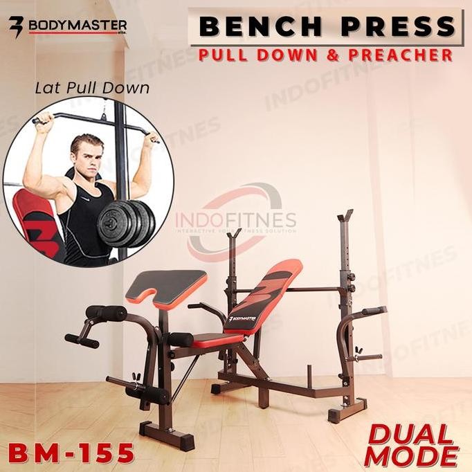 BODYMASTER Bench Press BM-155 Home Gym Preacher Curl Leg Lat Pull Down
