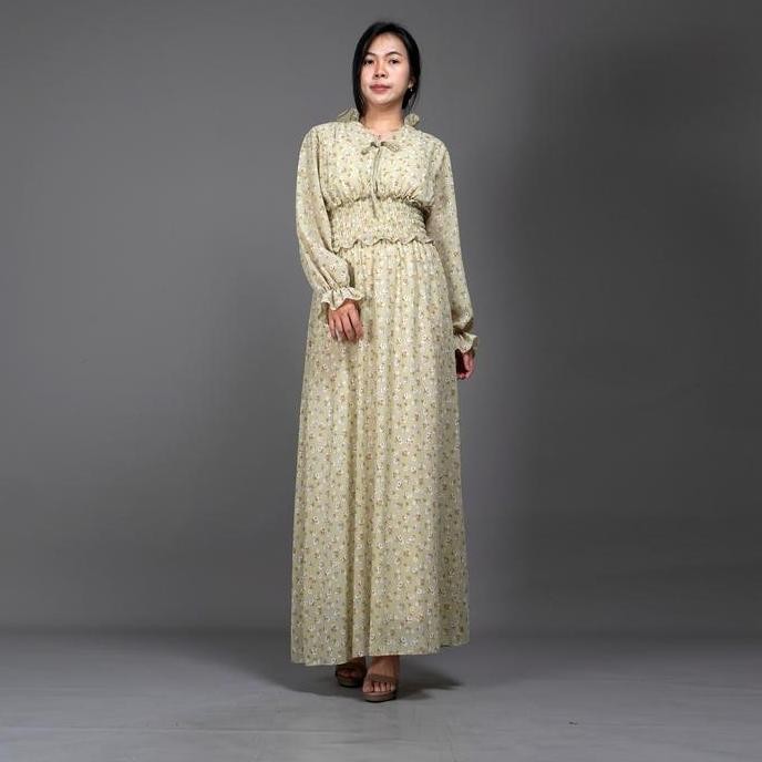 Okechuku Shalma Long Dress Natal Baju Natal Gaun Panjang Wanita Hijau