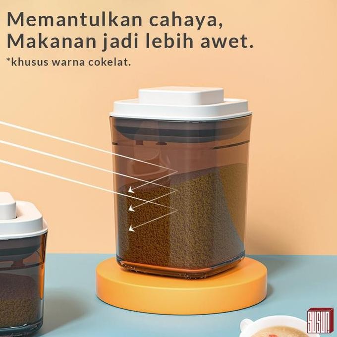 Toples Kotak Susu Bubuk Bayi 350Ml / 2.3 Liter Model Tekan Tupperware