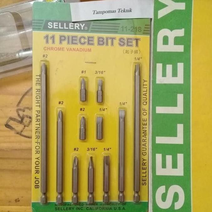 Mata Obeng Set 11pcs Panjang Sellery Bit Set Obeng Magnetic Mata Bor