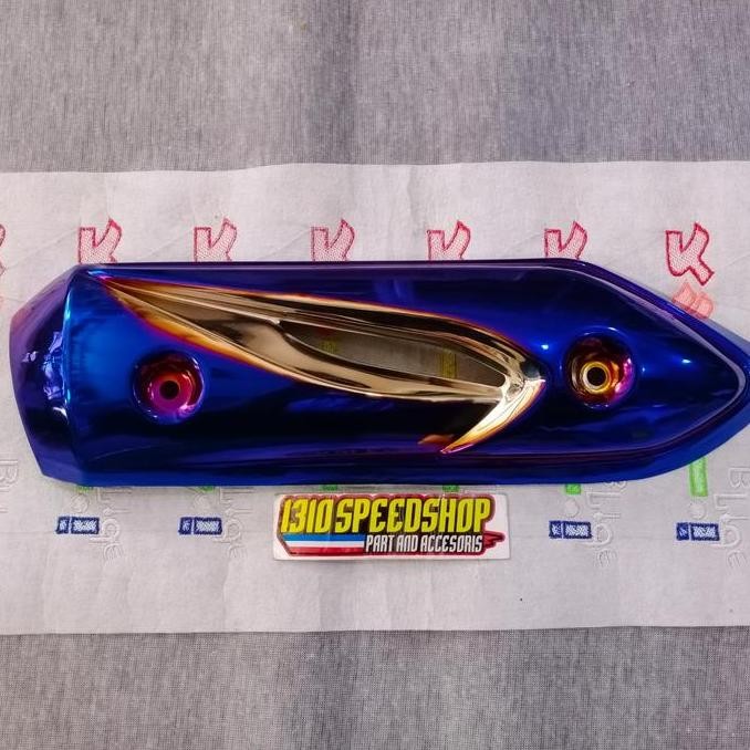 Tameng Knalpot Twotone 2Tone Blue Gold Beat Original Heng Thailand Best Seller