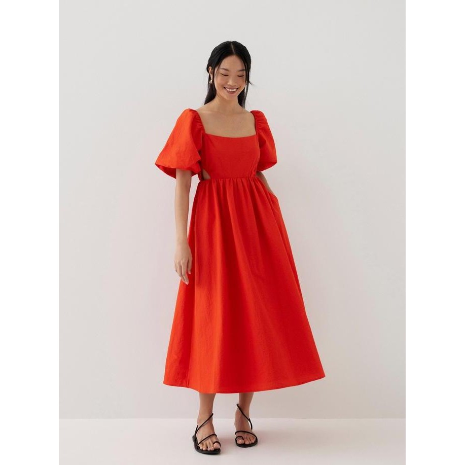 Love, Bonito - Dress Wanita - Alai Puff Sleeve Fit & Flare Midaxi Dress