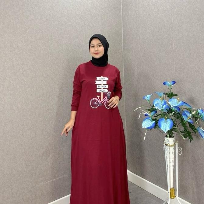 Anindya Dress | Gamis Kaos| Dress | Baju Simple | Gamis Harian | Midi Dress | Dress Katun