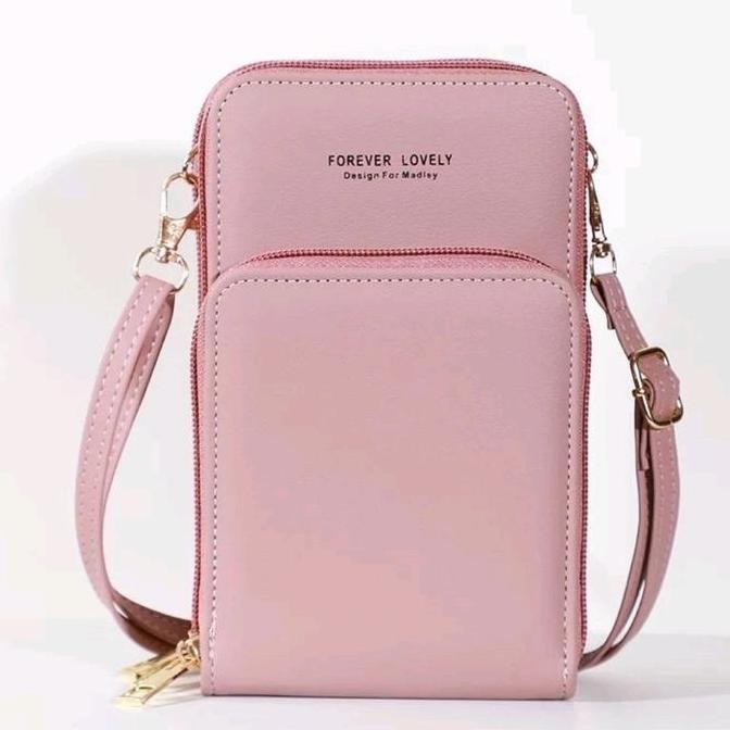 Tas selempang dompet HP wanita mini kulit impor Touch Screen murah