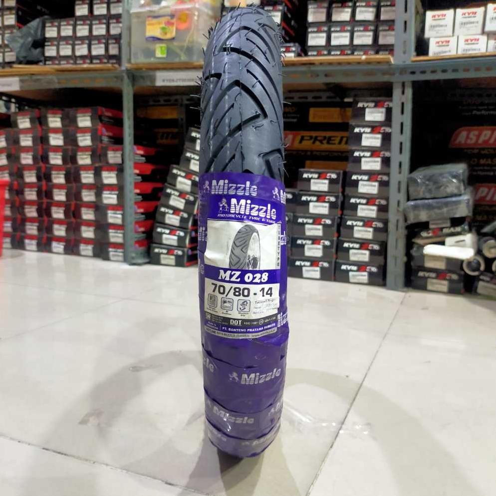 Baru MIZZLE BAN DRAG UKURAN 70/80-14 RING 14 BAN CACING TUBETYPE NONTUBELESS MZ028