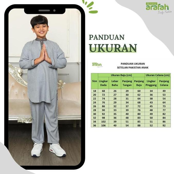 Baju Koko Kurta Pakistan Sarimbit Keluarga Pk 07 Grey