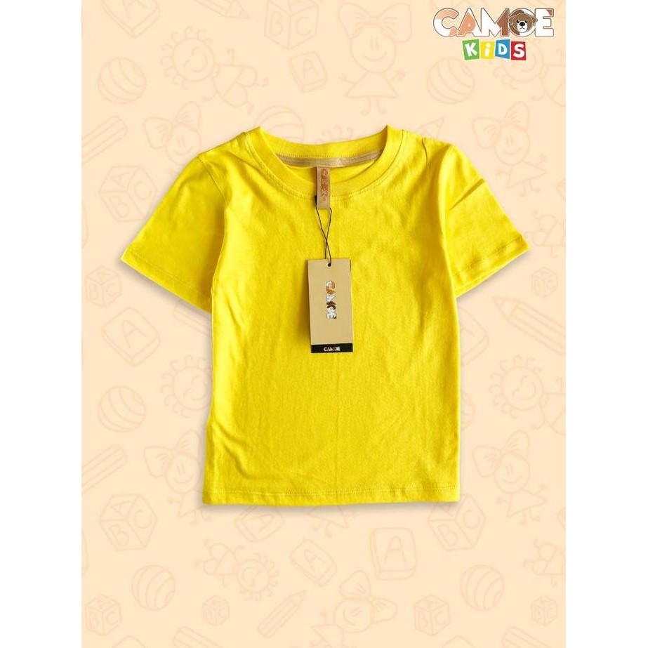 DF344>> Kaos Anak KIDS Polos CAMOE Premium Cotton ORIGINAL - Yellow Kuning