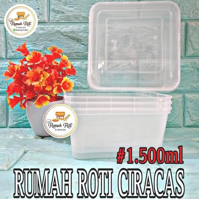THINWALL FOOD 1.500ML CONTAINER KOTAK BOX TUPPERWARE MIKA BOWL PLASTIK 1.5KG MAKANAN