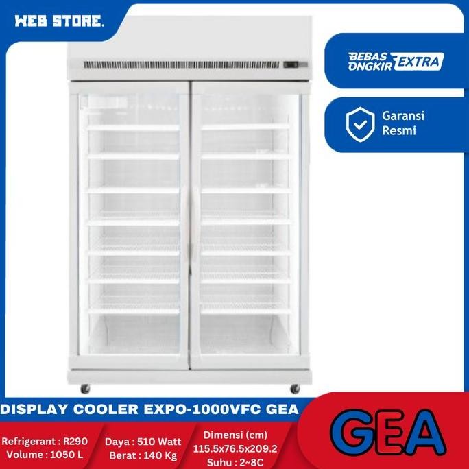 JERICOMM Display Showcase Cooler 2 Pintu 1050 L Low E-Glass EXPO-1000VFC GEA / Showcase EXPO-1000VFC