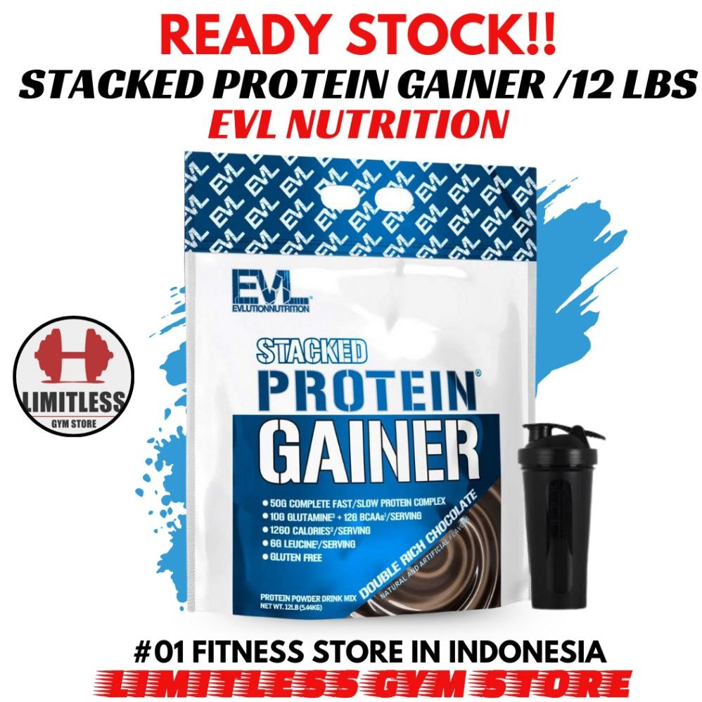 (Promo) Evl Stacked Protein Gainer 12 Lbs Import Mass Gain 12Lb Original