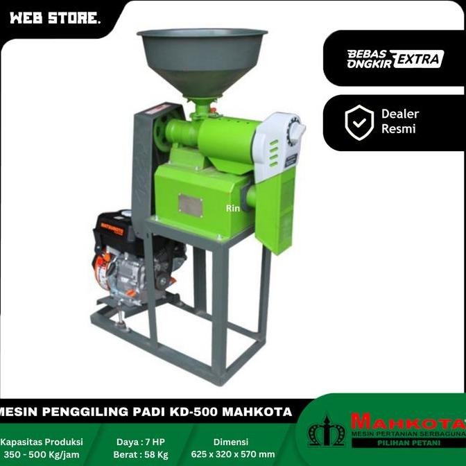 JERICOMM Mesin Giling Penggiling Padi Mini Portabel KD-500 Mahkota